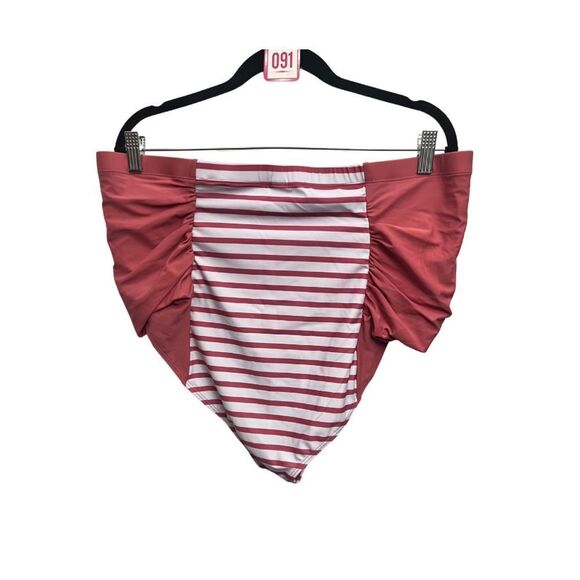 Bloomchic Striped Ruched Swim Bottom - Picture 3 of 7